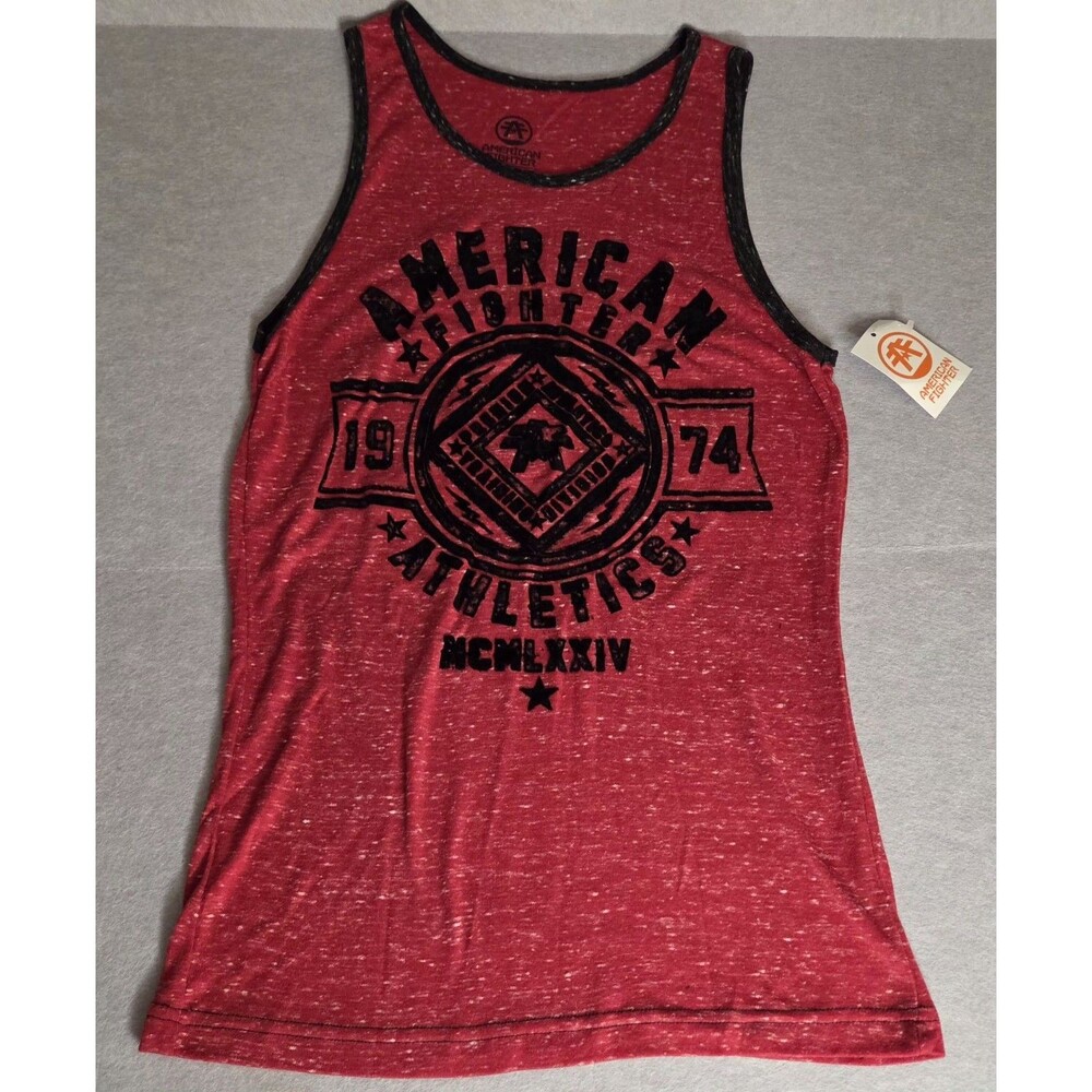 American Fighter Kendall Tank Top Sz M Red Graphic Sleeveless Shirt Men NWT